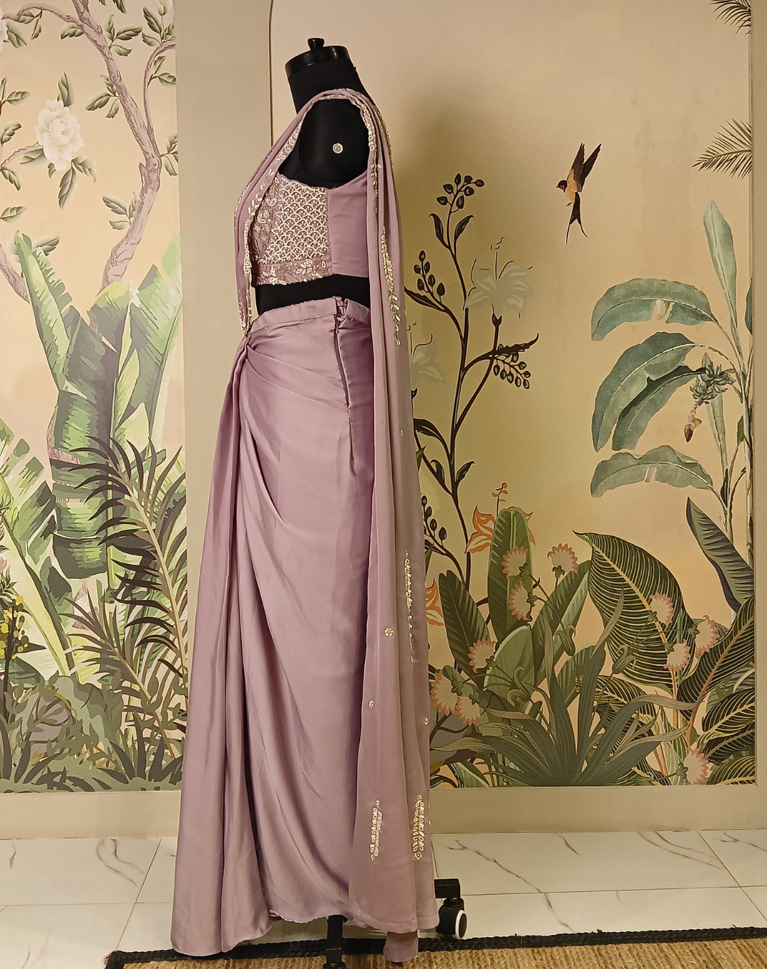 Lavender Luxe Drape Saree