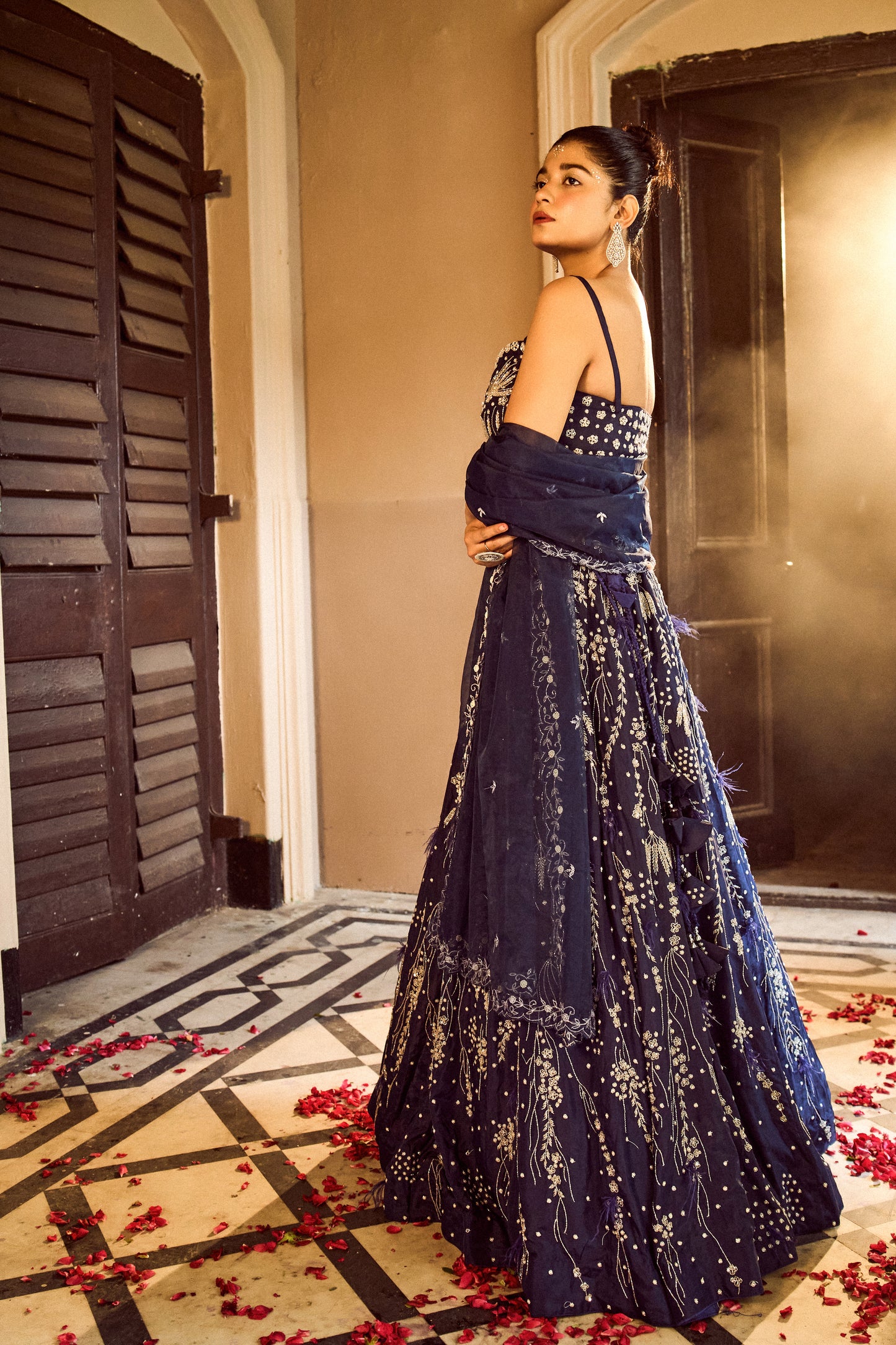 Elegant Feather Lehenga