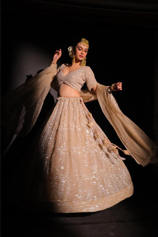 Champagne Sheen Lehenga