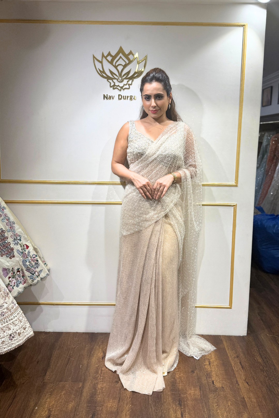 Net Glow Saree
