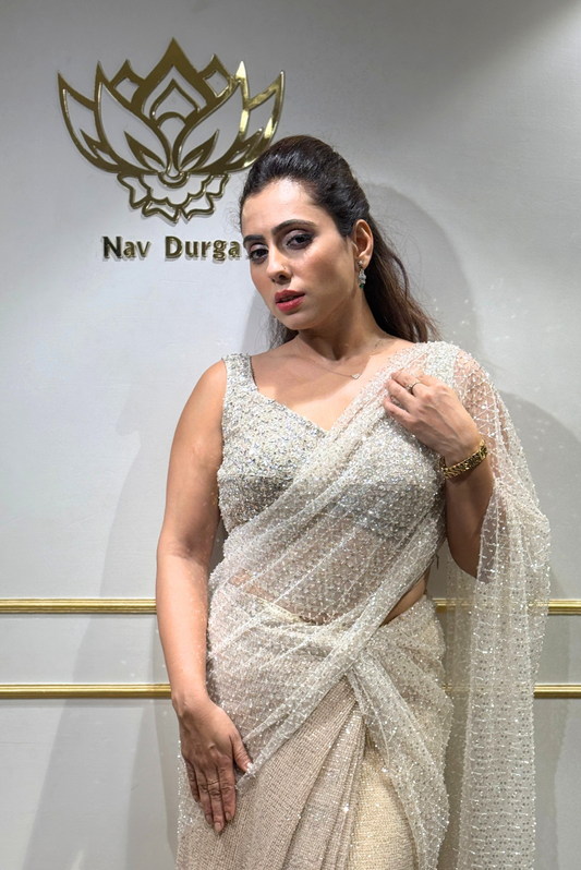 Net Glow Saree