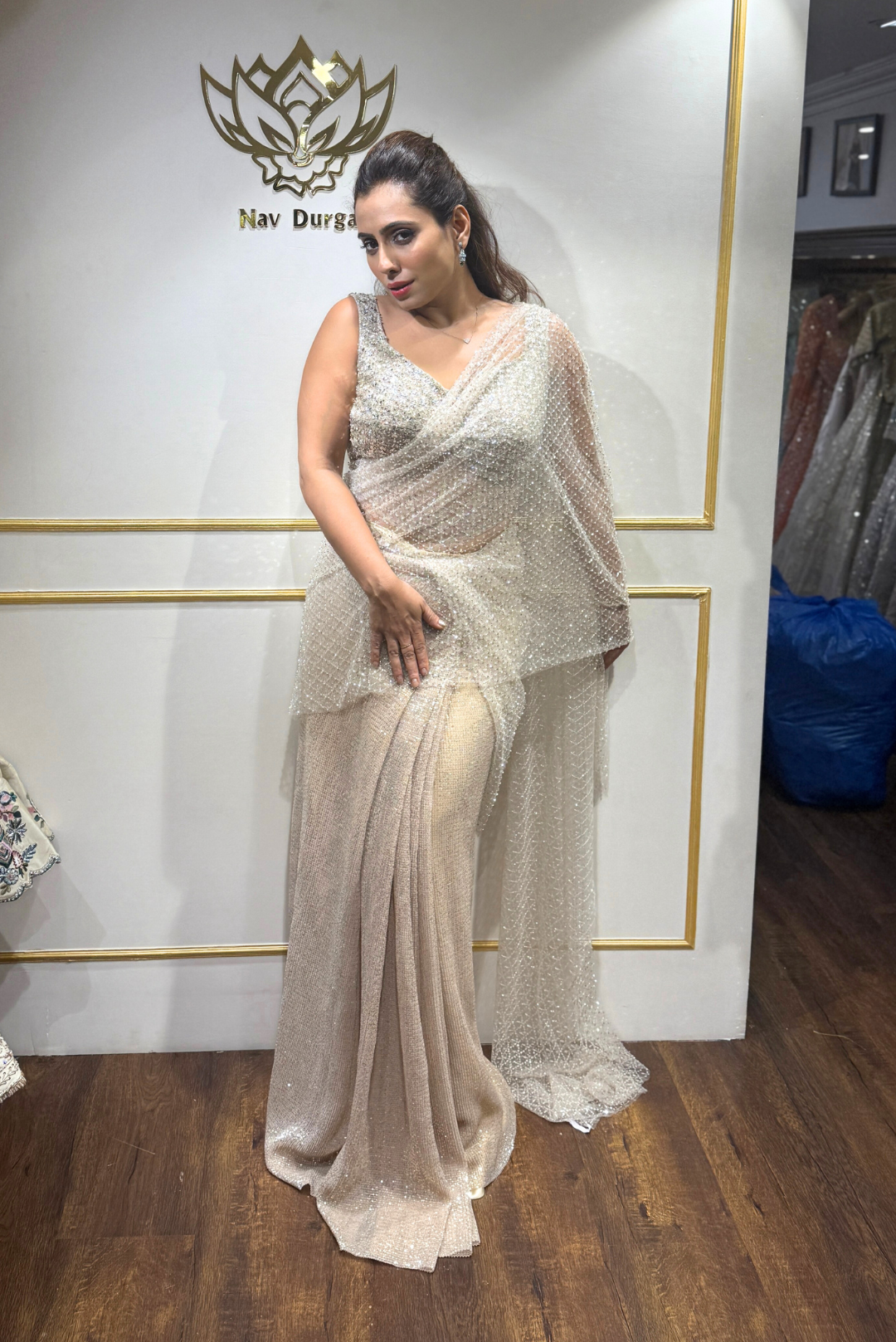 Net Glow Saree