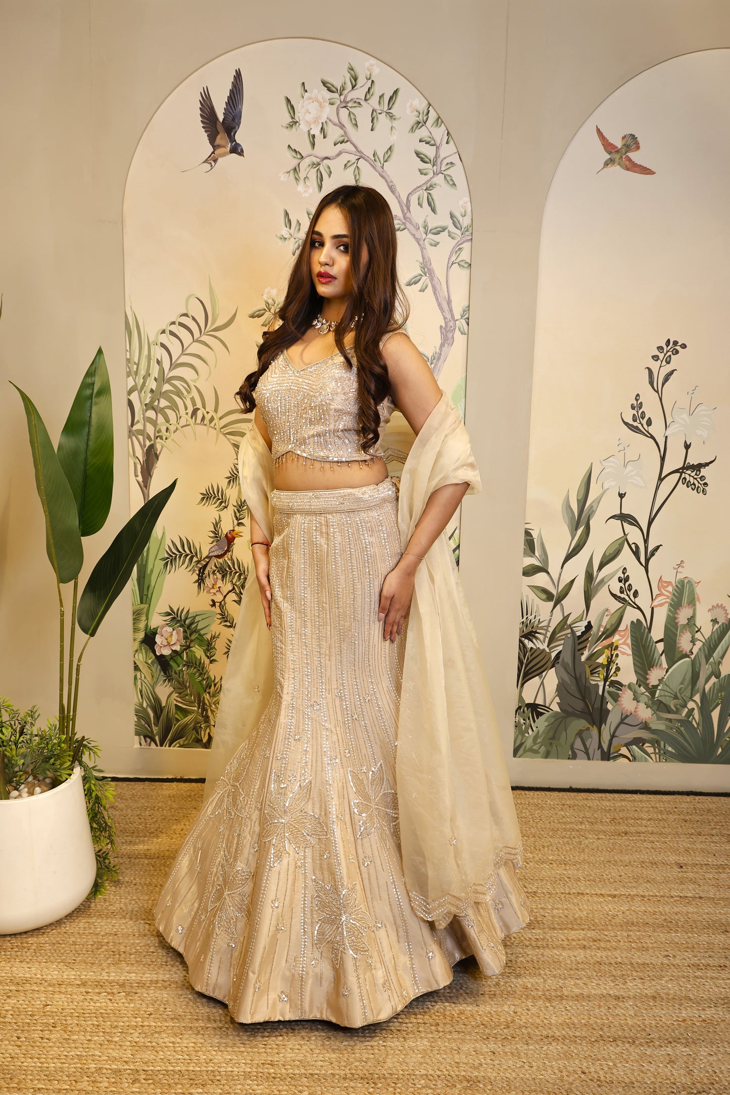Fishcut Gold Lehenga