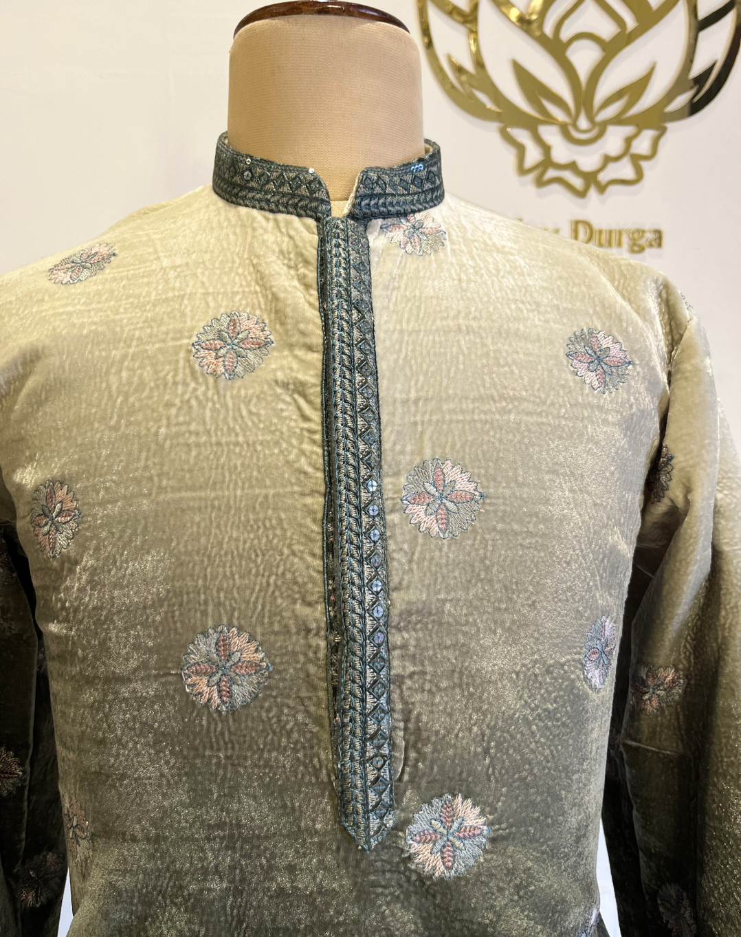 Royal Elephant Motif Velvet Indo-Western Set with Ombre Embroidery