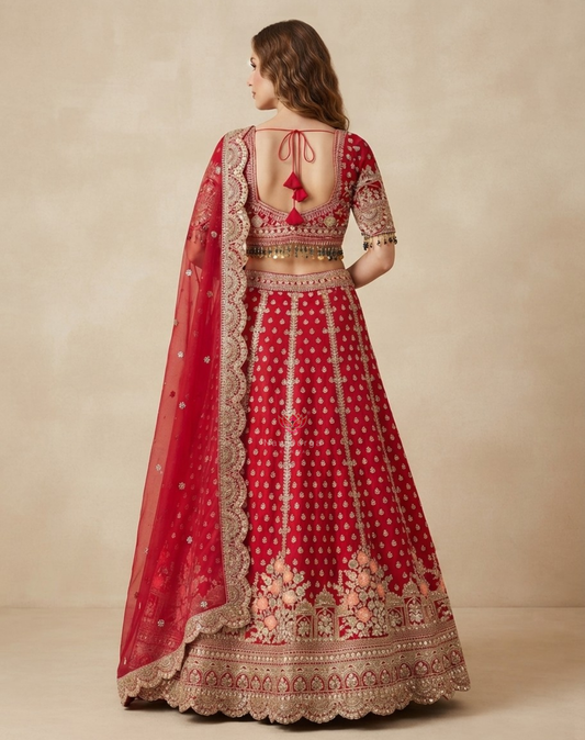 Riwaayat Royale | Zari, Sequin & Thread Embroidered Bridal Lehenga