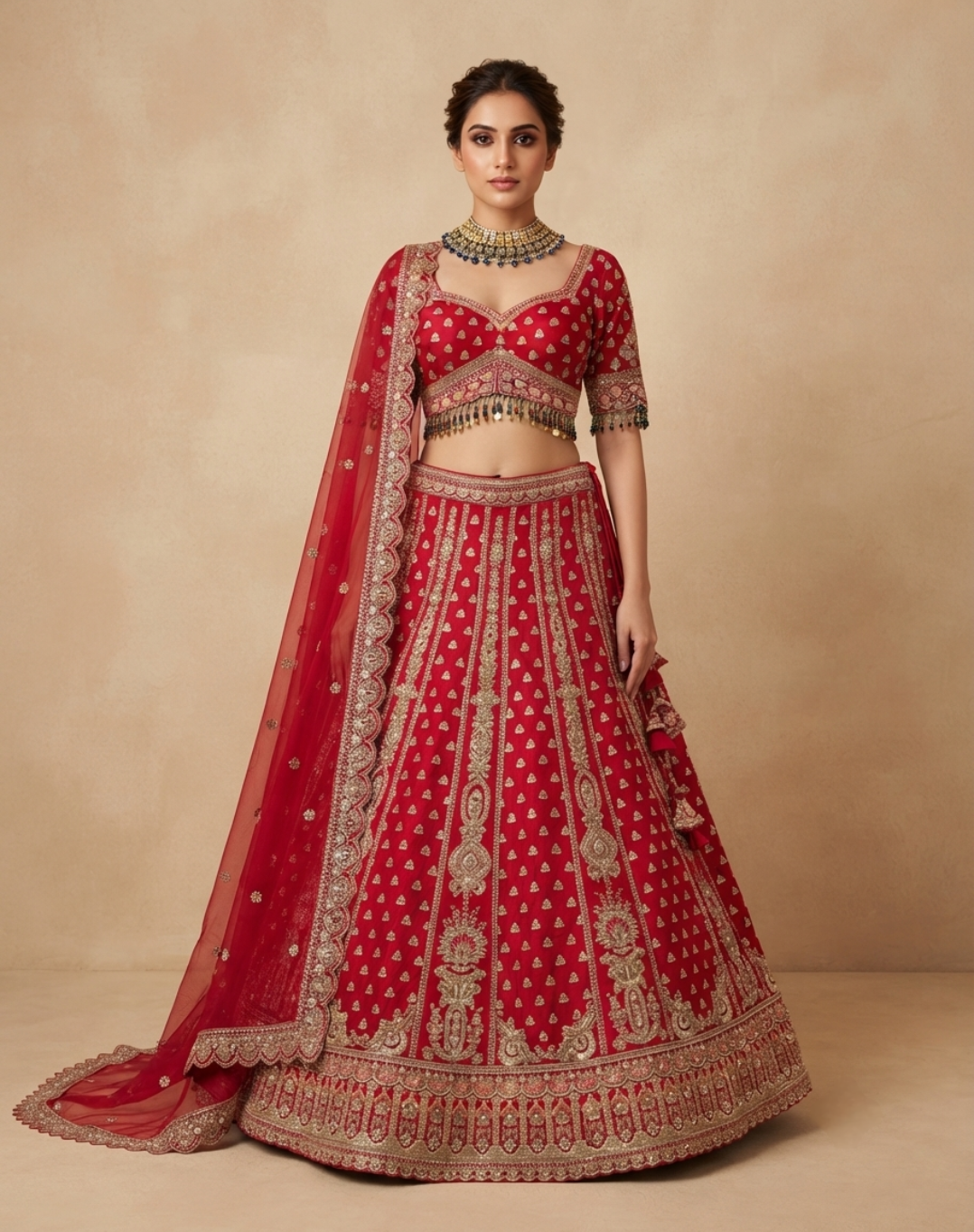 Laalika | Zari & Sequin Embroidered Bridal Lehenga