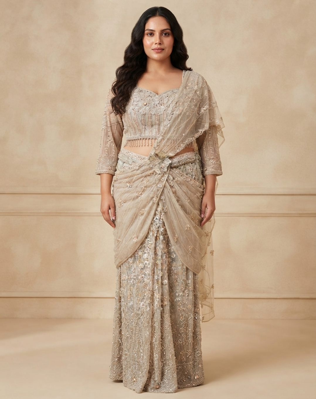 Champagne Veil Draped Set