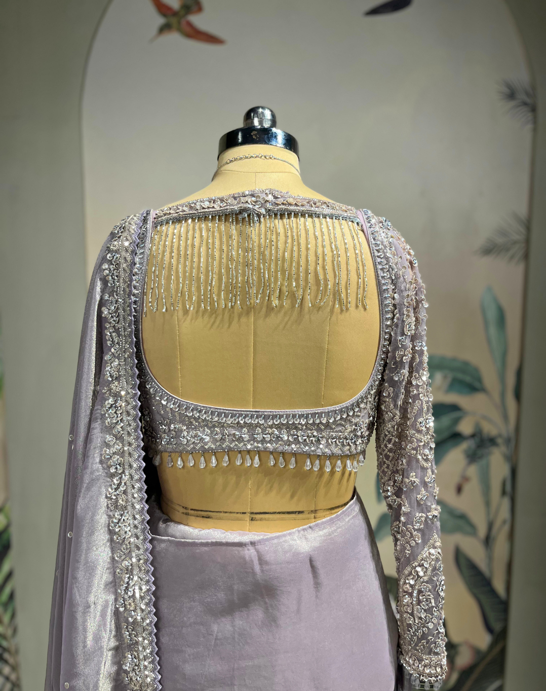 Mauve Rose Cutdana Drape Saree