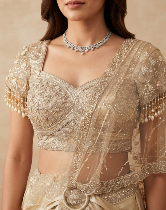 Champagne Afterglow Draped Set