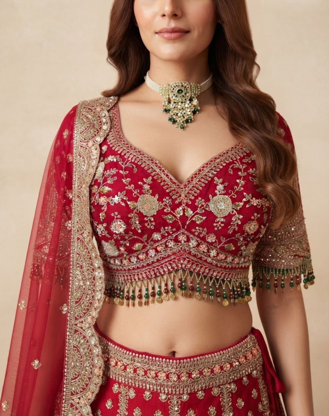 Riwaayat Royale | Zari, Sequin & Thread Embroidered Bridal Lehenga
