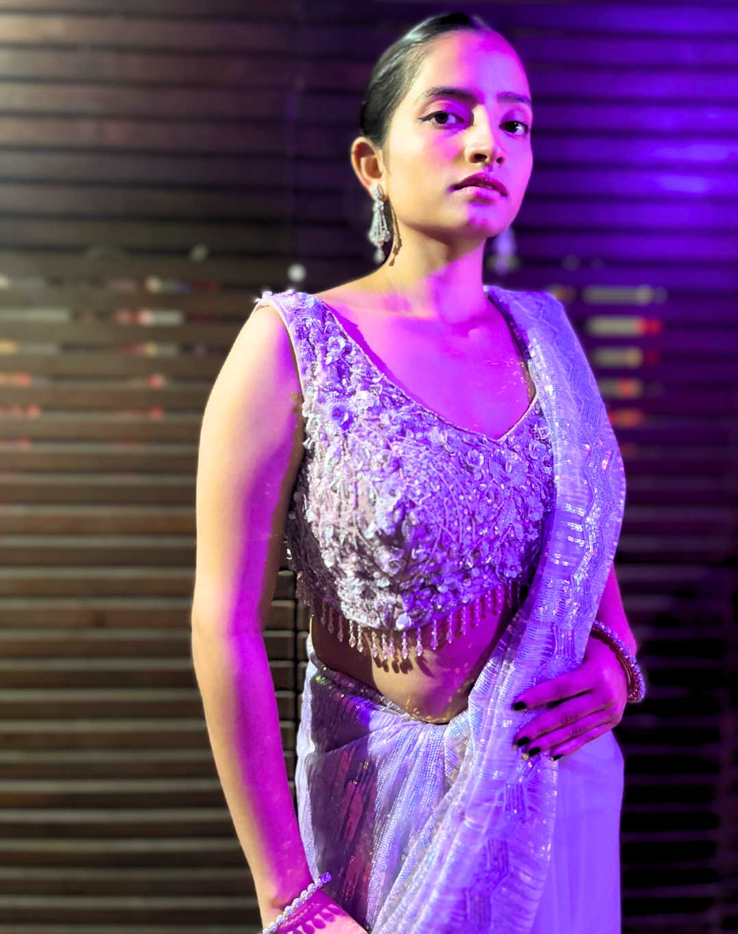 Sparkling Mauve Saree