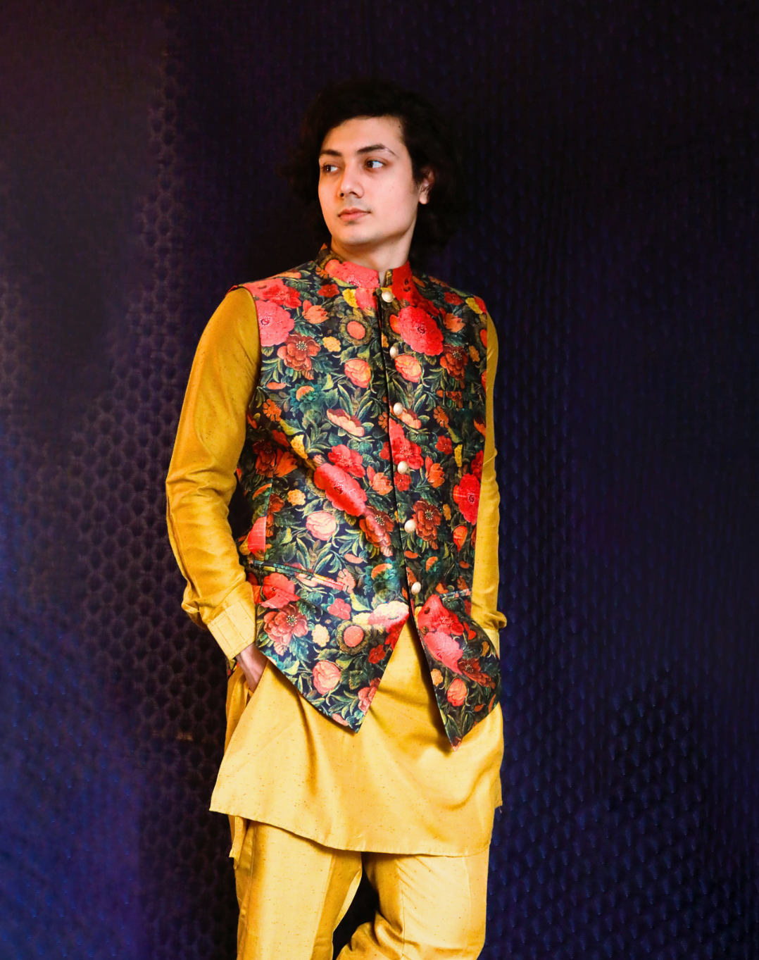 Mustard Floral Kurta