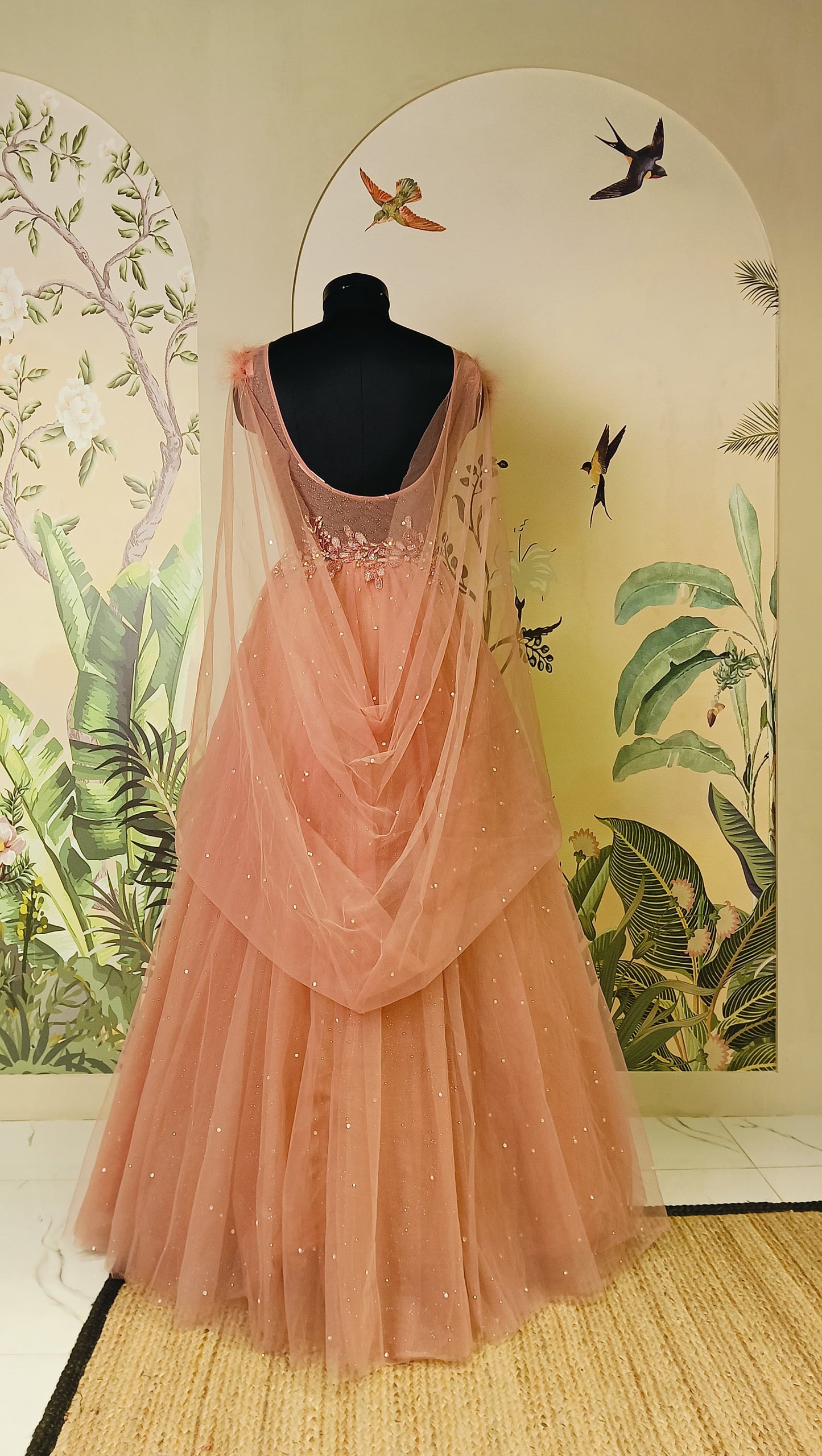 Peach Feather Gown