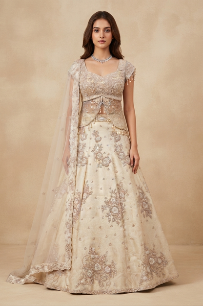 Meher | Cutdana & Zari Embellished Lehenga