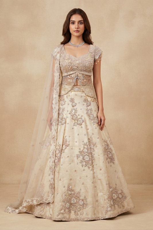Meher | Cutdana & Zari Embellished Lehenga