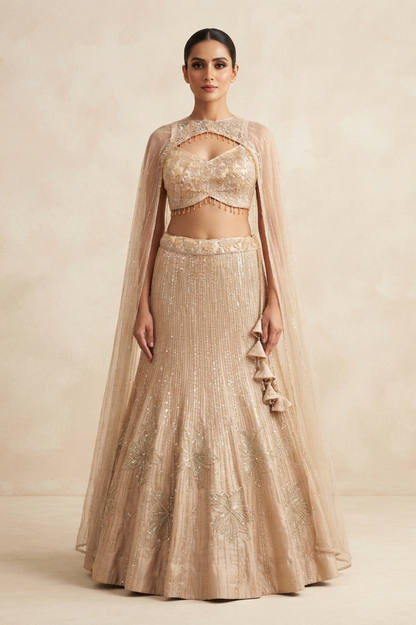 Celestine | Cutdana & Crystal Embellished Lehenga