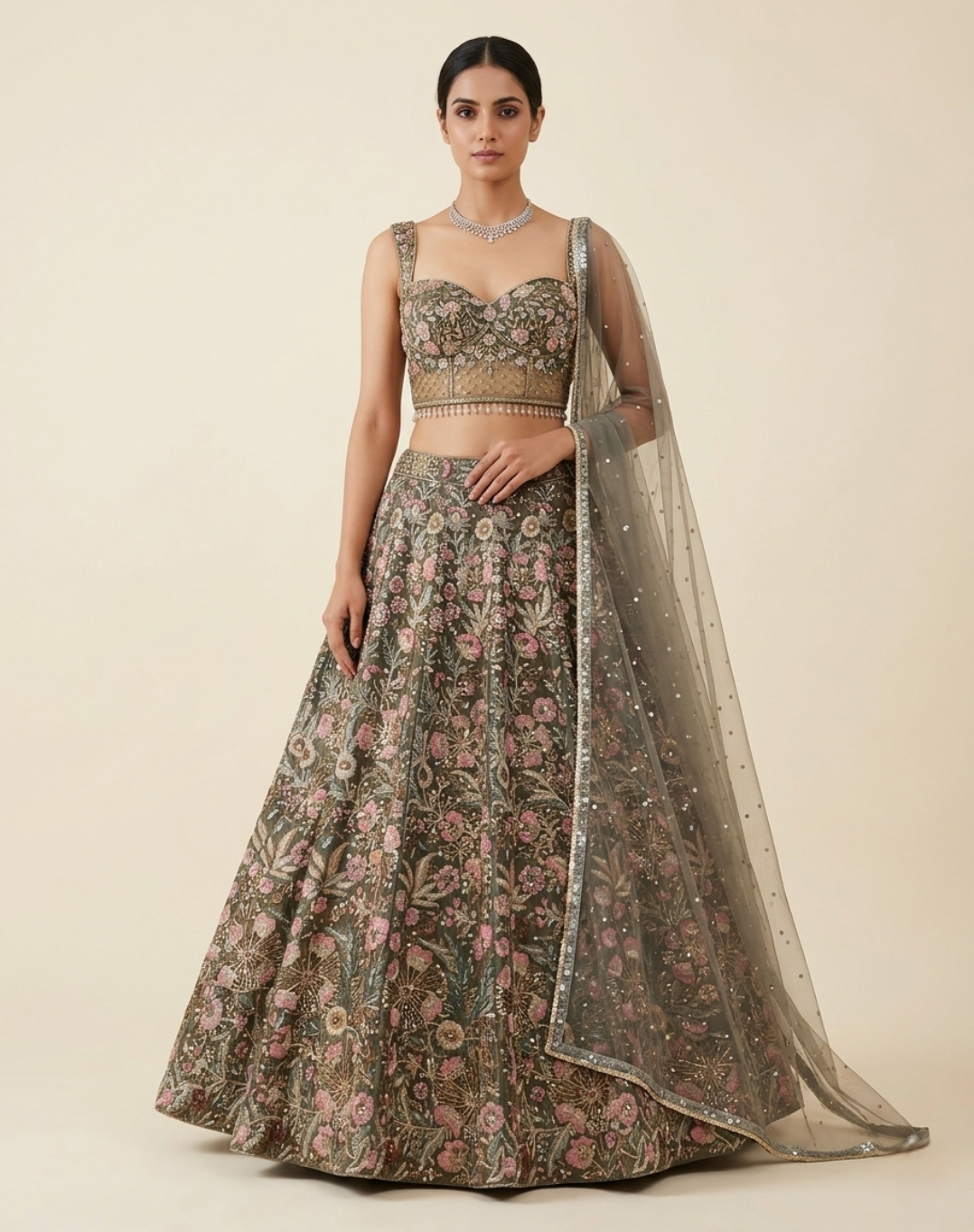 Sage Bloom Lehenga