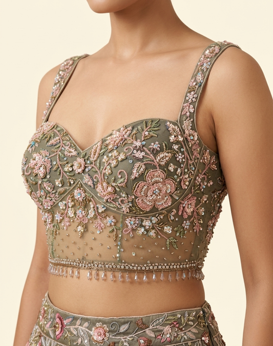 Sage Bloom Lehenga