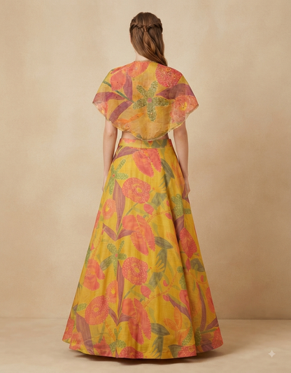 Sunlit Bloom Organza Lehenga Set