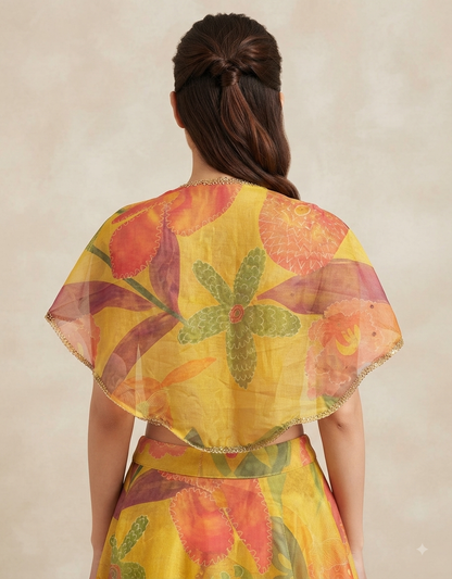 Sunlit Bloom Organza Lehenga Set
