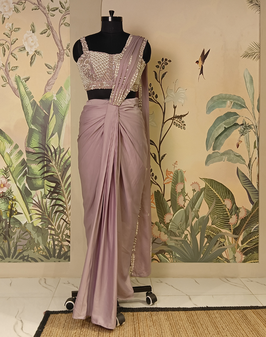 Lavender Luxe Drape Saree