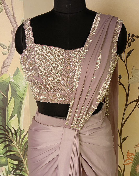 Lavender Luxe Drape Saree