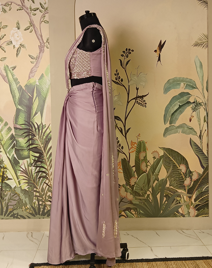 Lavender Luxe Drape Saree