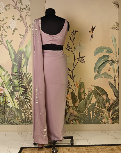 Lavender Luxe Drape Saree
