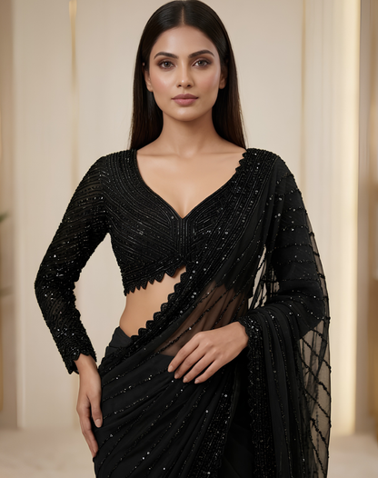 Crimson Royale Saree Edit