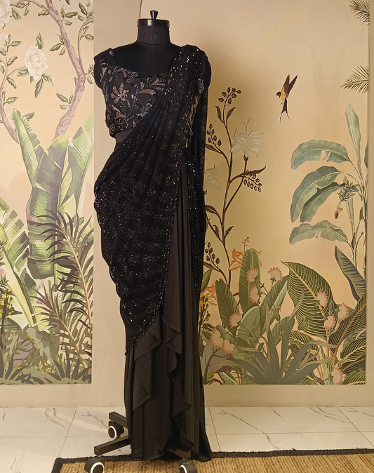 Midnight Noir Drape Saree