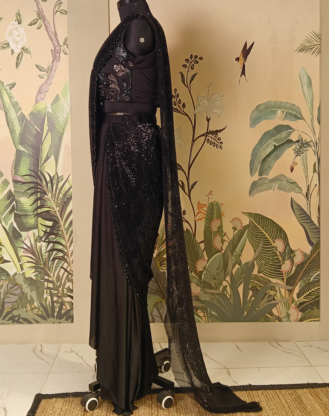 Midnight Noir Drape Saree