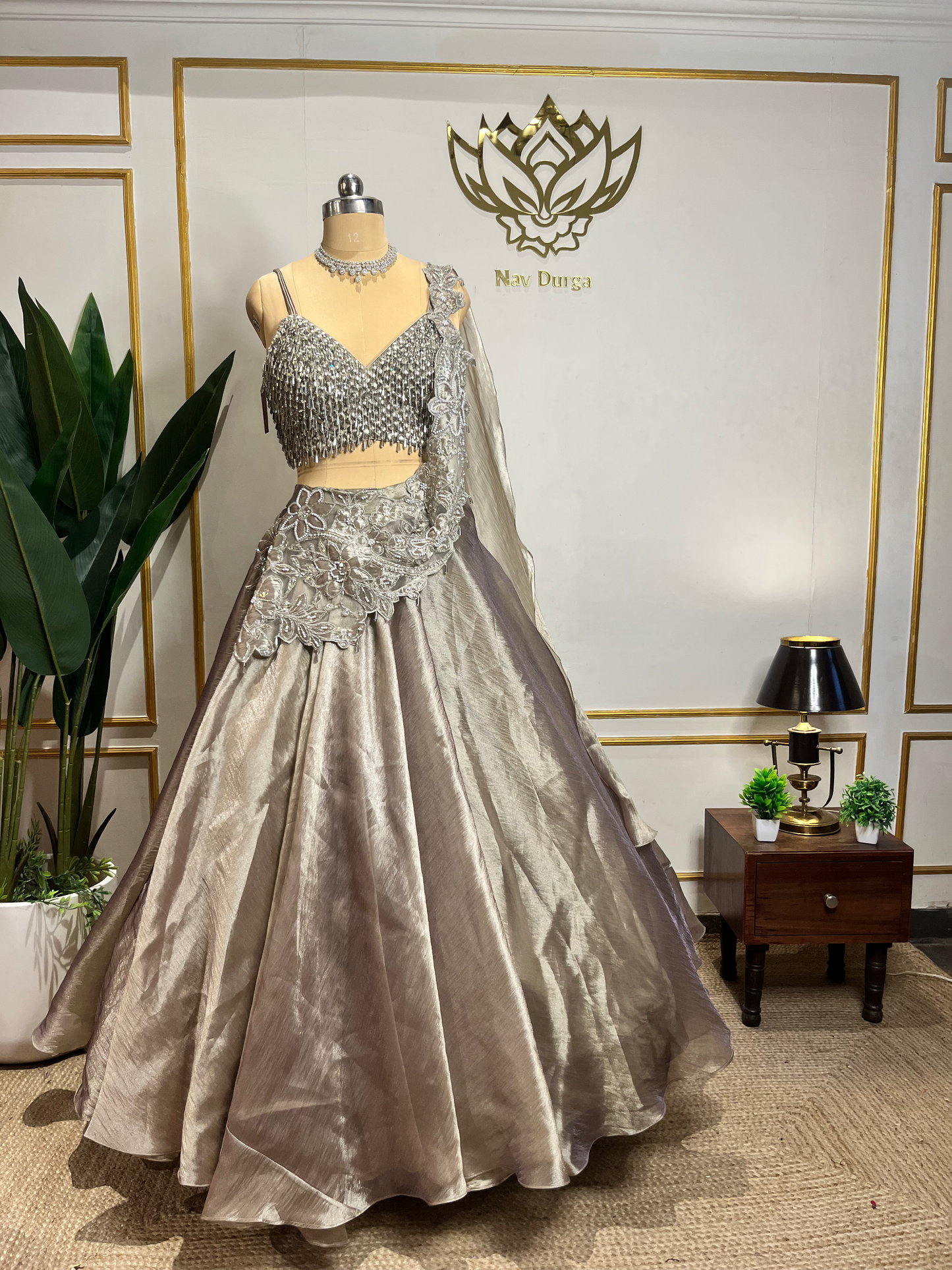 Silver Veil Lehenga