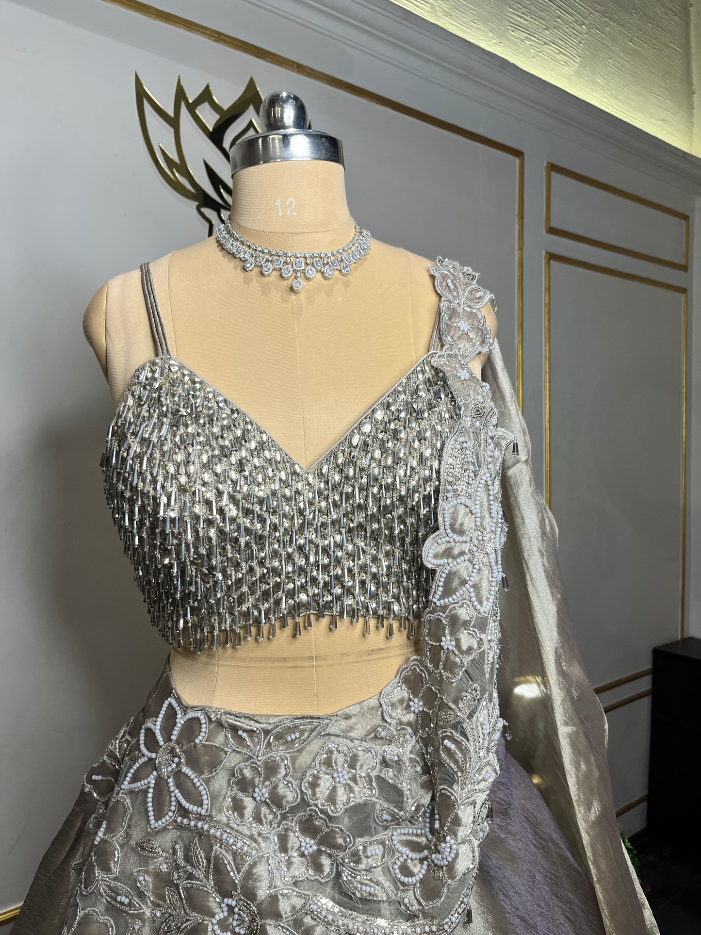 Silver Veil Lehenga