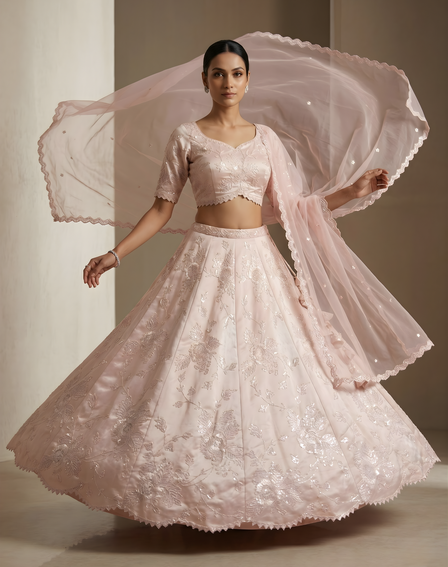Blush Sparkle Lehenga