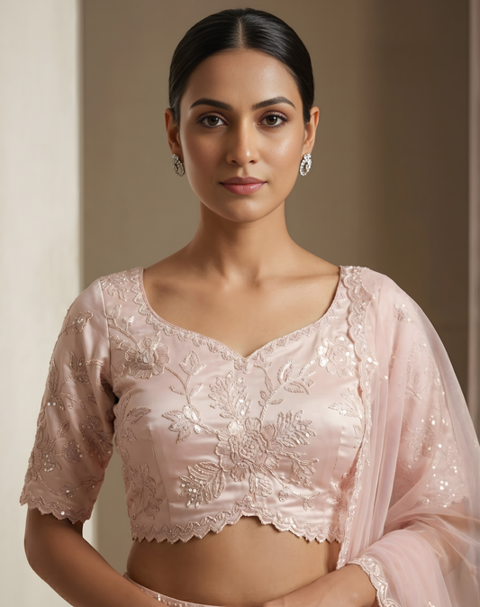 Blush Sparkle Lehenga