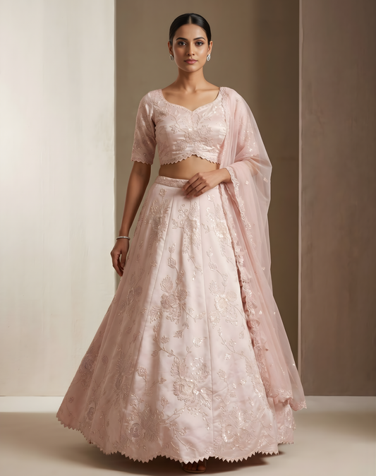 Blush Sparkle Lehenga