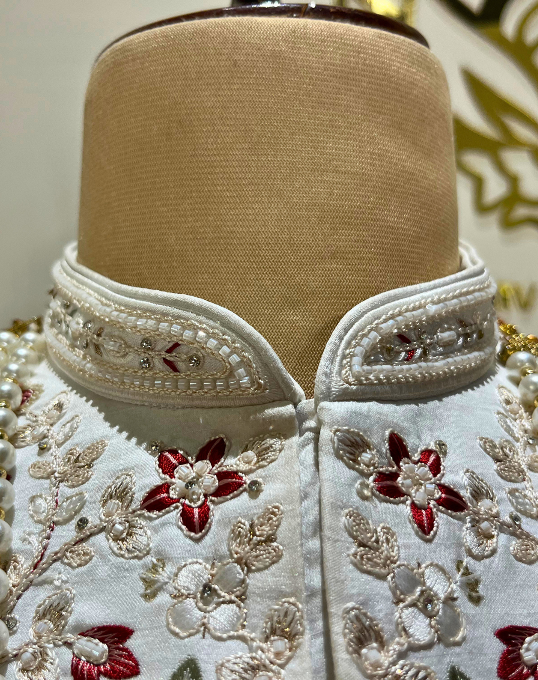 Ivory Heritage Hand-Embroidered Bamber Silk Sherwani Set
