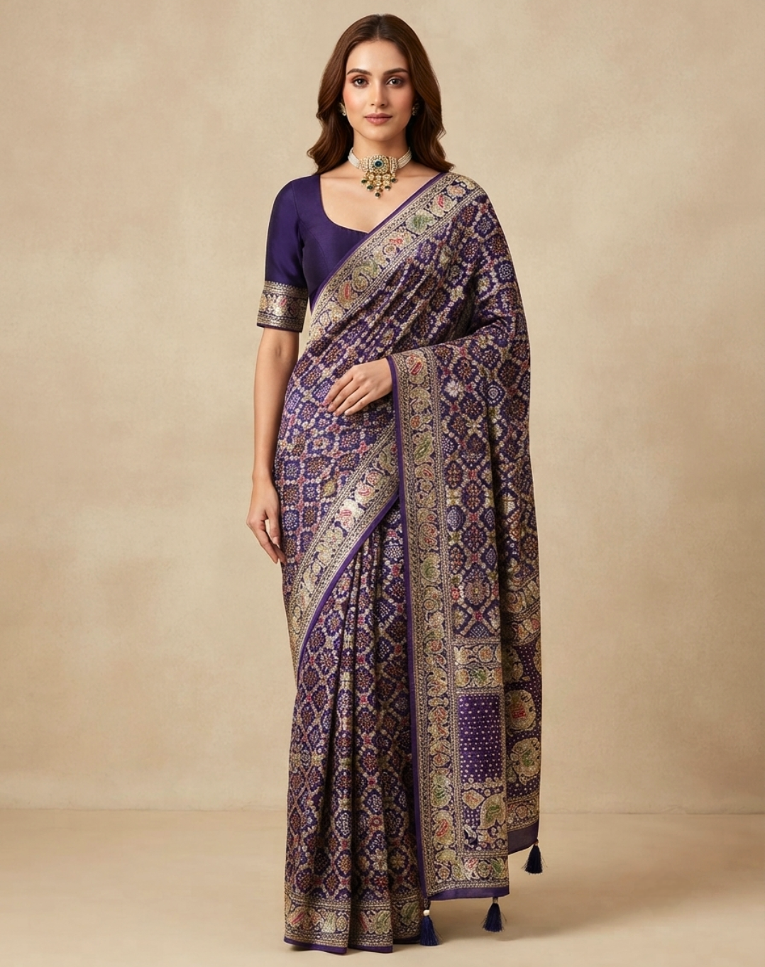 Forest Zari & Cutdana Georgette Saree