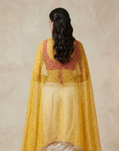 Gulmohar Draped Indo-Western Set