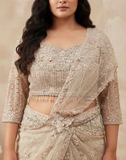 Champagne Veil Draped Set