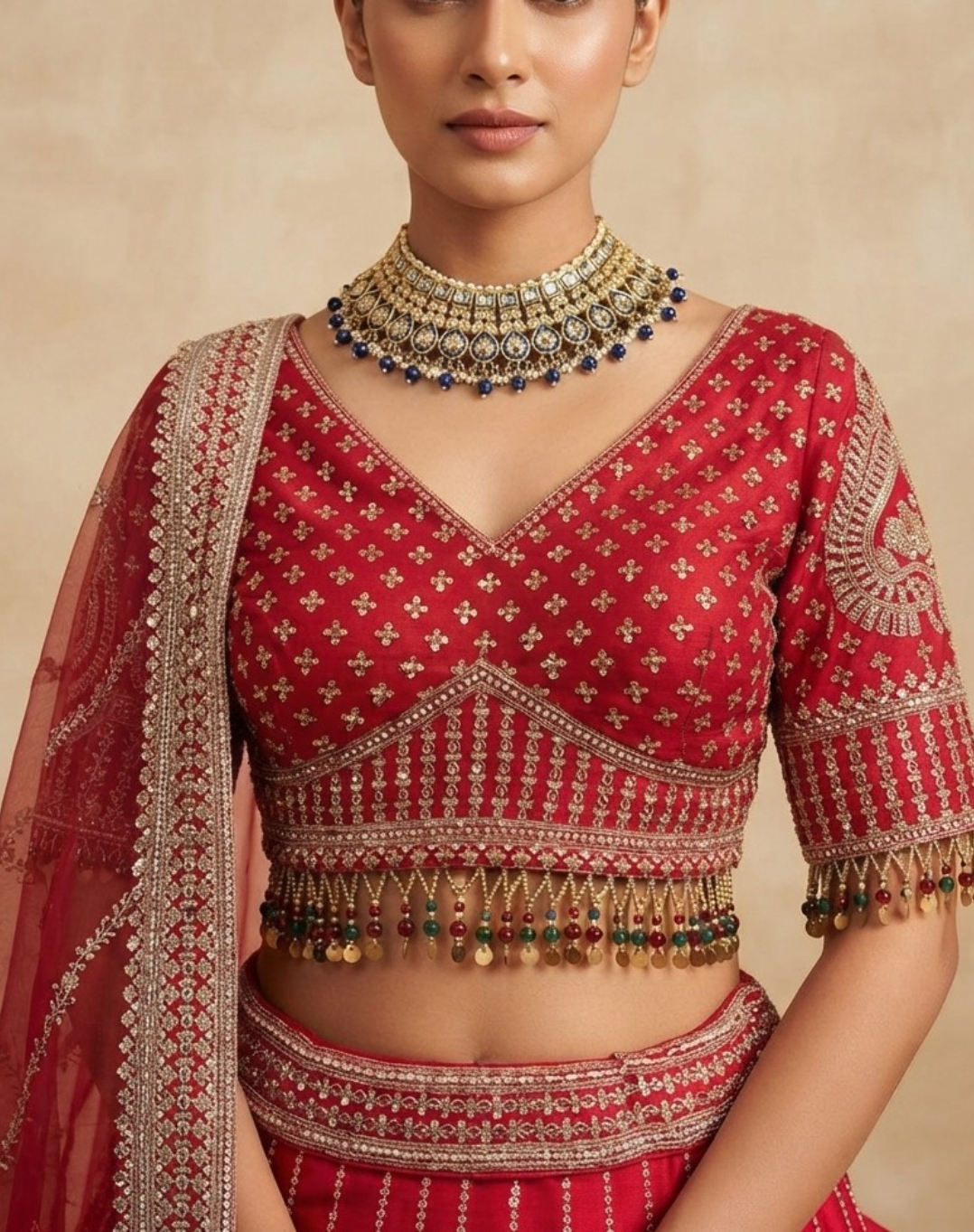 Riwaayat Rouge | Zari & Sequin Embroidered Bridal Lehenga