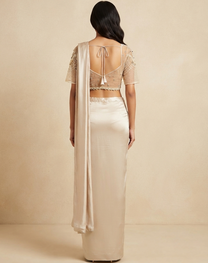 Ivory Prism Drape Saree