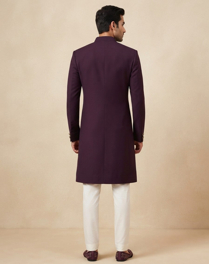 Regal Crest | Zari & Cutdana Embroidered Silk Sherwani