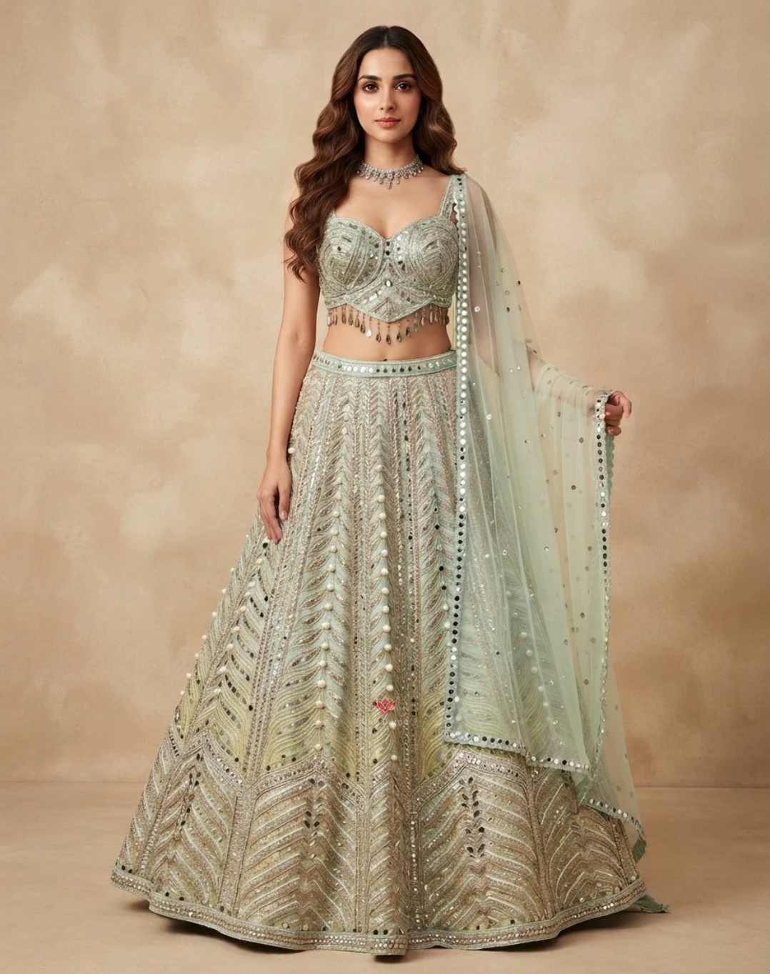Chevron Charm | Zari & Sequin Embellished Lehenga