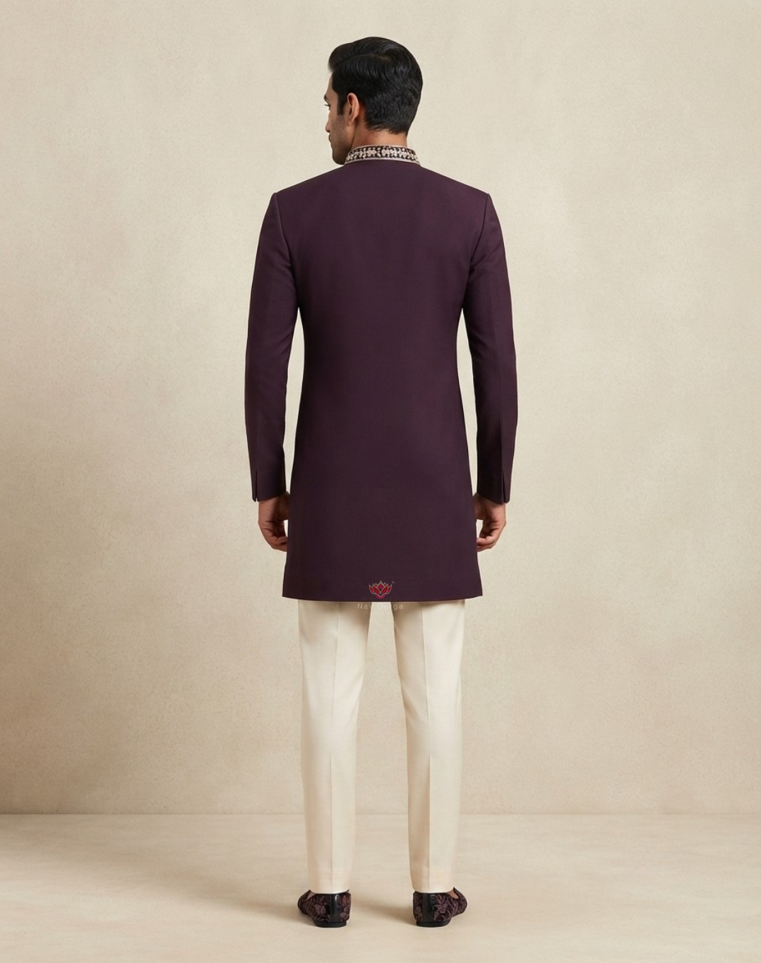 Midnight Crest | Zari & Thread Embroidered Men's Bandhgala Set