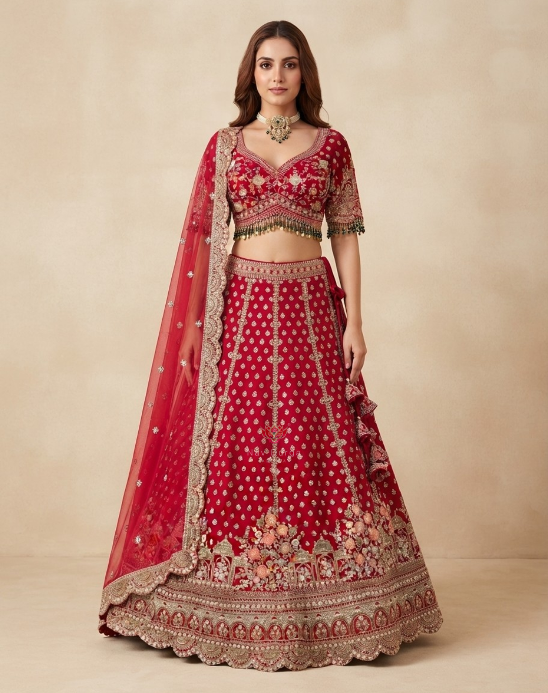 Riwaayat Royale | Zari, Sequin & Thread Embroidered Bridal Lehenga