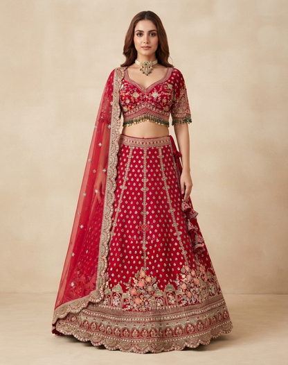 Riwaayat Royale | Zari, Sequin & Thread Embroidered Bridal Lehenga
