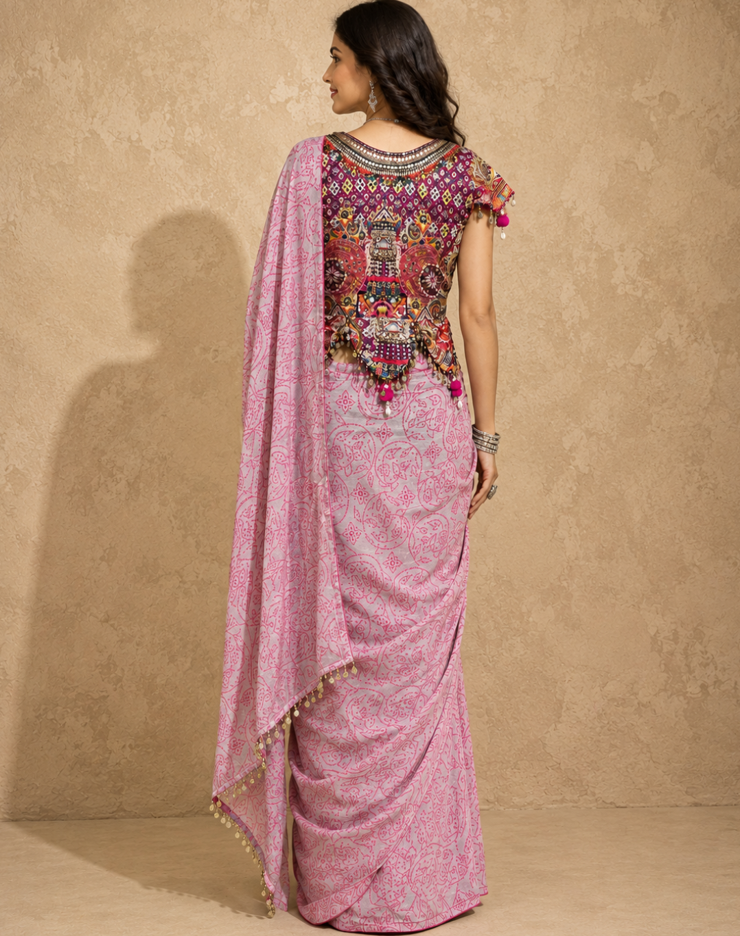 Gulabari Mosaic Embellished Saree