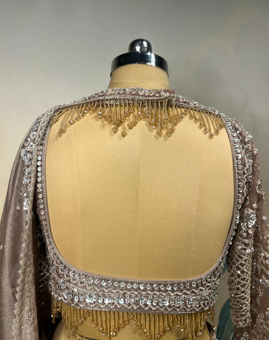 Mauve Rose Cutdana Drape Saree