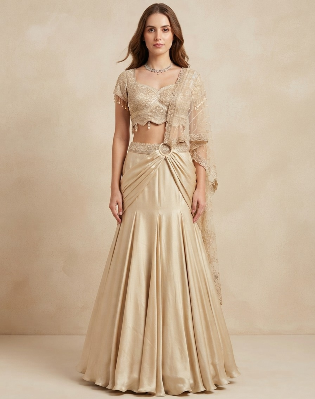 Champagne Afterglow Draped Set